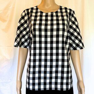 A New Day Blouse | Size L | Black & White Gingham